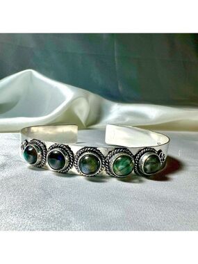 Labradorite 925 Bangle Bracelet